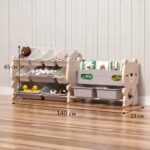 Детска етажерка за играчки Мече с кошници и рафтове розова, Feelkids - Image 5