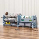 Детска етажерка за играчки Мече с кошници и рафтове синя, Feelkids - Image 5