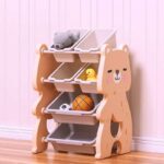 Детска етажерка за играчки и книги розово мече регулируема, Feelkids - Image 3