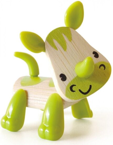 Бамбукова играчка Мини животни Носорог, Hape