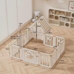 Детска къща за игра 5 в 1 с ограда люлка и пързалка, Feelkids - Image 13