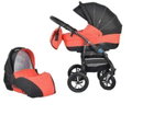 Детска количка Zipy 2 в 1, черно-червена, Baby Merc - Image 2