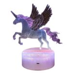 3D LED лампа Крилат еднорог 20 см, Robetoy - Image 2