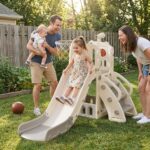 Детска пързалка 3 в 1 сиво мече, Feelkids