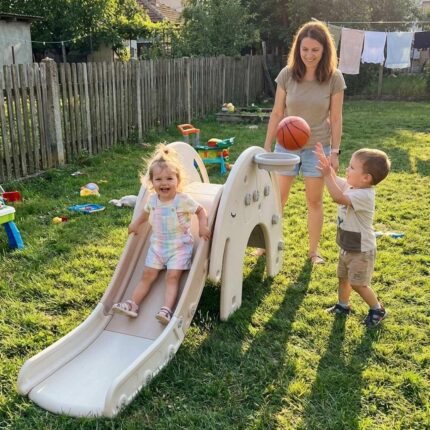 Детска пързалка 3 в 1 Слонче кафява, Feelkids