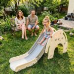 Детска пързалка 3 в 1 Слонче сива, Feelkids
