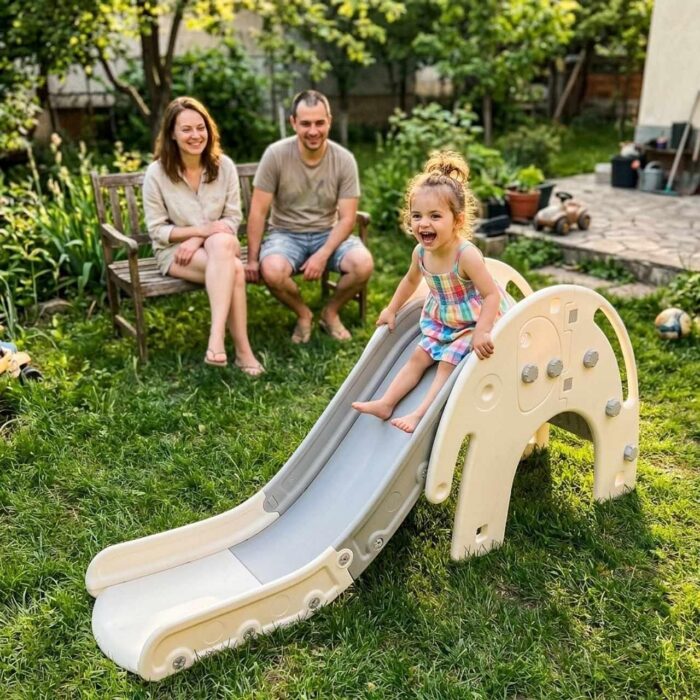 Детска пързалка 3 в 1 Слонче, сива Детска пързалка 3 в 1 Слонче сива, Feelkids