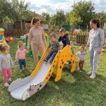 Детска пързалка Жираф 170 см жълто оранжева, Feelkids
