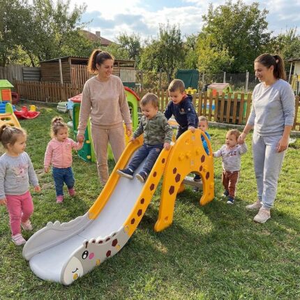 Детска пързалка Жираф 170 см жълто оранжева, Feelkids