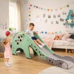 Детска пързалка Жираф 170 см зелена, Feelkids - Image 2