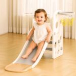 Детска пластмасова пързалка 2 в 1 кафява, Feelkids