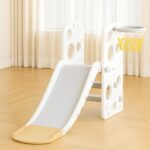 Детска пластмасова пързалка 2 в 1 кафява, Feelkids - Image 2