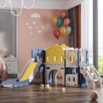 Детски център с пързалка люлка и катерушка 11 в 1 син, Feelkids - Image 5