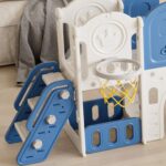 Детски център с пързалка люлка и катерушка 11 в 1 син, Feelkids - Image 7