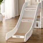 Детски център за игра 3 в 1 с пързалка и кош сив, Feelkids - Image 7