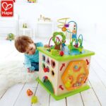 Дървен куб с 5 активности, Hape
