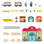 Детски дървен железопътен комплект 40 части, Hape - Image 6