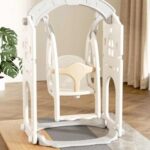 Детски игрален център 9 в 1 с пързалка и люлка сив, Feelkids - Image 5