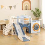 Детски игрален център кораб с пързалка и тунел син, Feelkids - Image 4