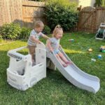 Детски игрален модул Автобус с пързалка сив, Feelkids