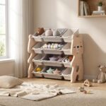 Детски органайзер за играчки Мече с 12 кутии розов, Feelkids - Image 2
