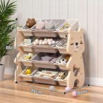 Детски органайзер за играчки Мече с 12 кутии розов, Feelkids - Image 6