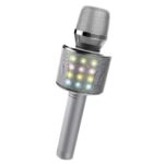 Детски парти микрофон с LED светлини сребрист, iDance - Image 3