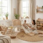 Детски център с пързалка люлка и катерушка 11 в 1 кафяв, Feelkids - Image 3