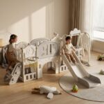 Детски център с пързалка люлка и катерушка 11 в 1 сив, Feelkids - Image 4