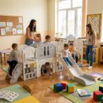 Детски център с пързалка люлка и катерушка 11 в 1 сив, Feelkids - Image 2