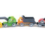 Дървено влакче с цветни строителни машини, Hape