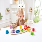 Дървен пъзел сортер с форми 11 части, Hape - Image 2