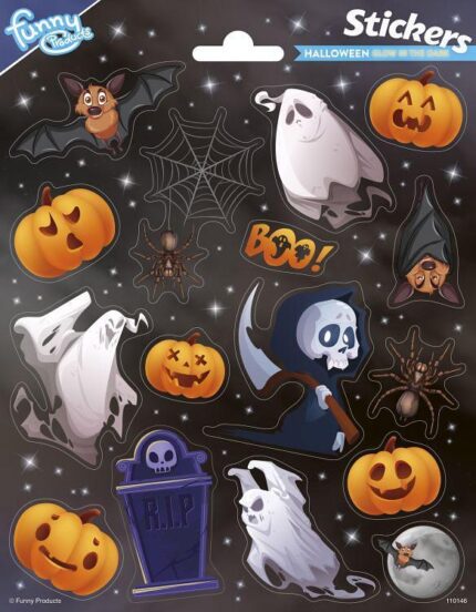 Фосфоресциращи стикери Halloween 15 броя, Totum