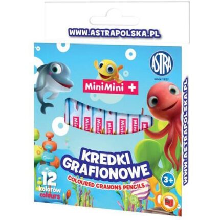 Графични пастели Mini Mini, 12 цвята, Astra