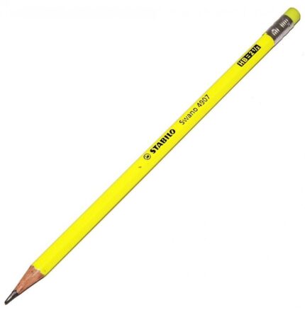 Графитен молив Swano fluo HB с гума Жълт, Stabilo