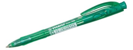 Химикалка с механизъм Liner F Зелен, Stabilo