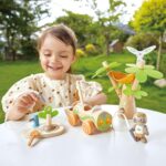 Дървен комплект кола с вятърна турбина, Hape