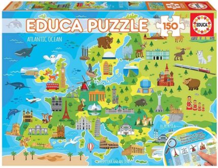 Пъзел Карта на Европа 150 части, Educa