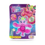 Колекционерска фигурка Superstars Funxy, Craze: лилава блистерна карта с разтегливо розово лисиче с блестящо тяло, зелен перчем и надпис „Sparkling Twinkle“.