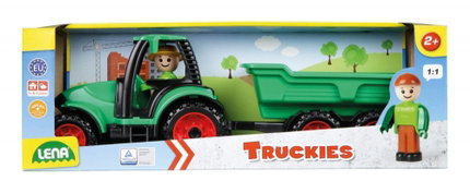 Количка за игра Трактор с ремарке Truckies, 36 см, Lena