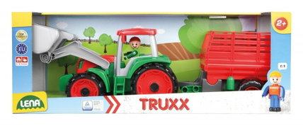 Количка за игра Трактор с ремарке за сено Truxx 55 см, Lena