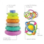 Комплект 3 цветни бебешки играчки, 15 части, Infantino - Image 2