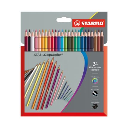 Комплект акварелни моливи, 24 цвята, Stabilo
