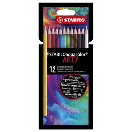 Комплект акварелни моливи Aquacolor Arty, 12 цвята, Stabilo