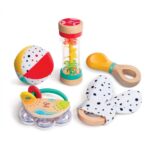 Комплект бебешки играчки 5 в 1 сензорни играчки, Hape - Image 3