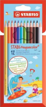 Комплект цветни акварелни моливи Aquacolor, 12 цвята, Stabilo - Image 2