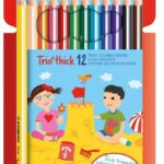 Комплект цветни моливи и острилка Trio Thick Stabilo