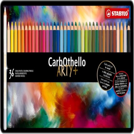 Комплект цветни моливи CarbOthello ARTYplus Метална кутия, 36 броя, Stabilo
