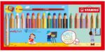 Цветни моливи Woody 3 в 1 Pastel с острилка и четка Stabilo