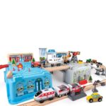 Дървен влак в кутия Мегаполис 80 части, Hape - Image 2